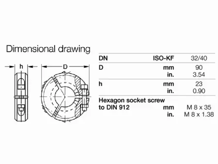 Хомут трехсекционный KF32-40 усиленный