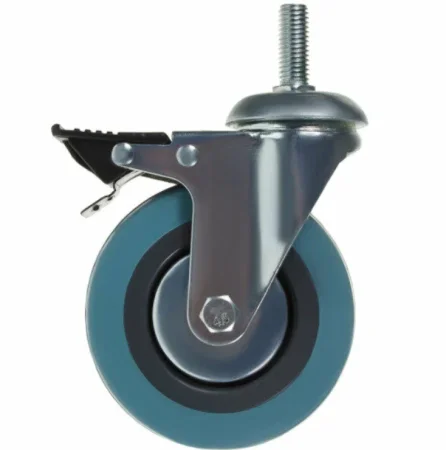 Колесо поворотное D50 мм, болт M12x30, с тормозом, ALF-WB-D50T