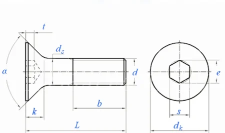 DIN 7991 чертеж