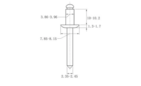 Заклепка 4х10 Стандартный бортик