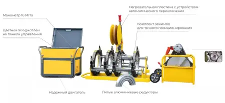 AWP-AM-200Q Автоматический аппарат для стыковой сварки HDPE 63-200 мм, с регистратором данных