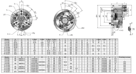 TF-15-3K8 Гидравлический трехкулачковый токарный патрон