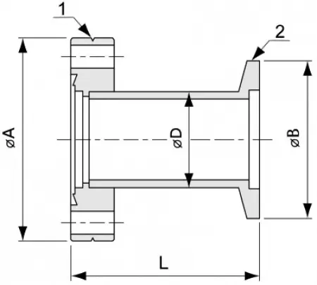 Переходник CF35 - KF40 (нержавеющая сталь)