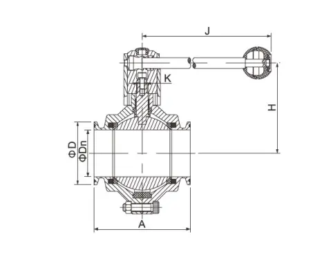 Дисковый клапан с зажимом (DIN) (размер DN25)