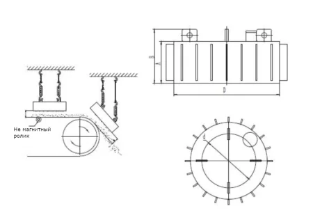 DM-PS-S-1000 Магнитный сепаратор подвесной круглый самоохлаждающийся