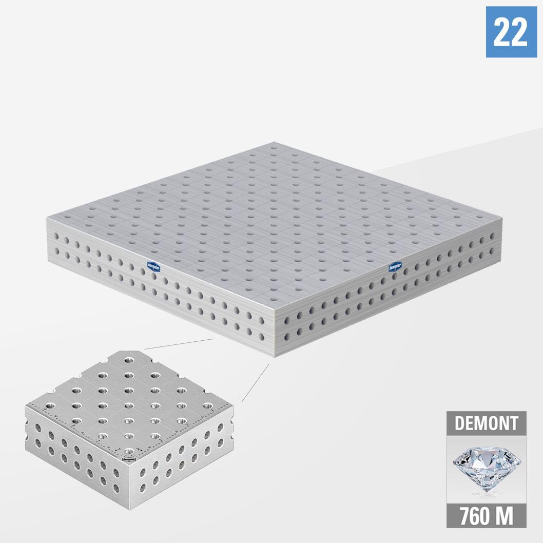 PROFIPlusLINE PL 3D table 22 1000х1000 Азотированный DEMONT 760 M без опор PL22-01001-500