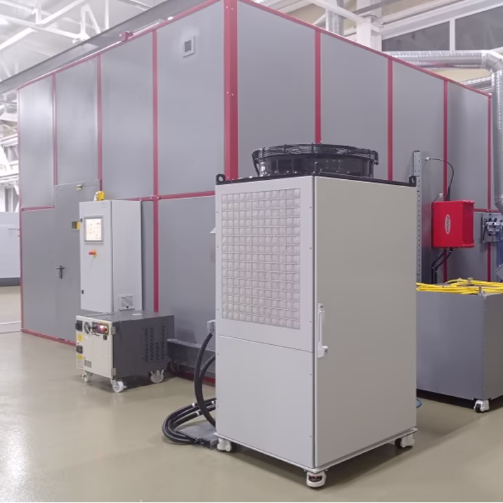 Сварочная кабина в комплексе пескоструйной обработки