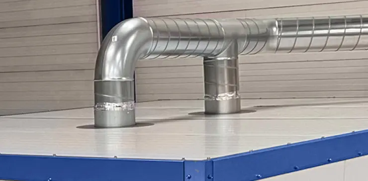 Встроенная вытяжка слесарных и сварочных кабин